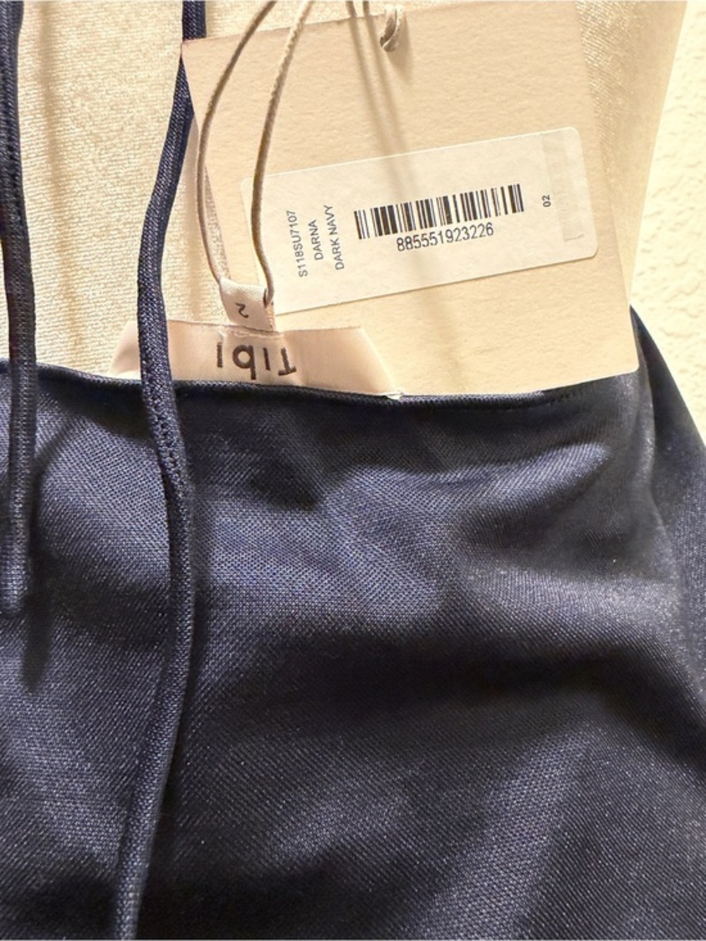 Tibi navy satin cami top